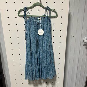 NWT Storia Blue Paisley Mini Dress Size Medium